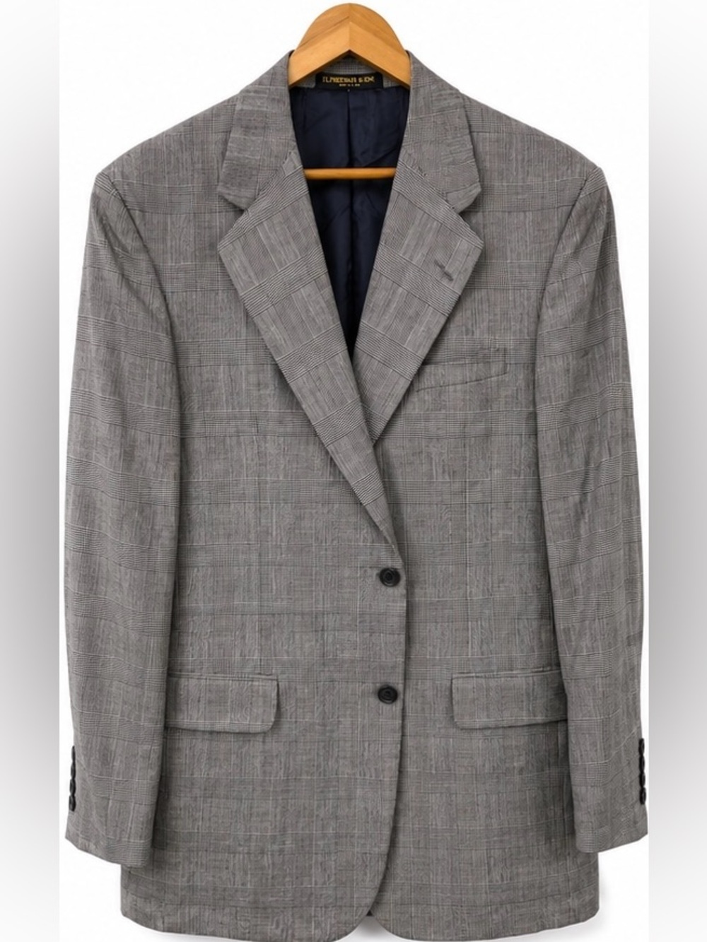 H Freeman & Son Nordstrom 100% Wool Glen Plaid Designer Sport Coat Blazer, 40R